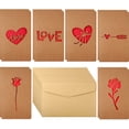 thumbnail image 3 of Dream Lifestyle 10 PCS Valentine's Day Gift Cards Greeting Cards,Hollow Out Design Kraft Paper Floral Letter Pattern Blessing Card with Envelop for Anniversaries Valentines Gift Cards, 3 of 8