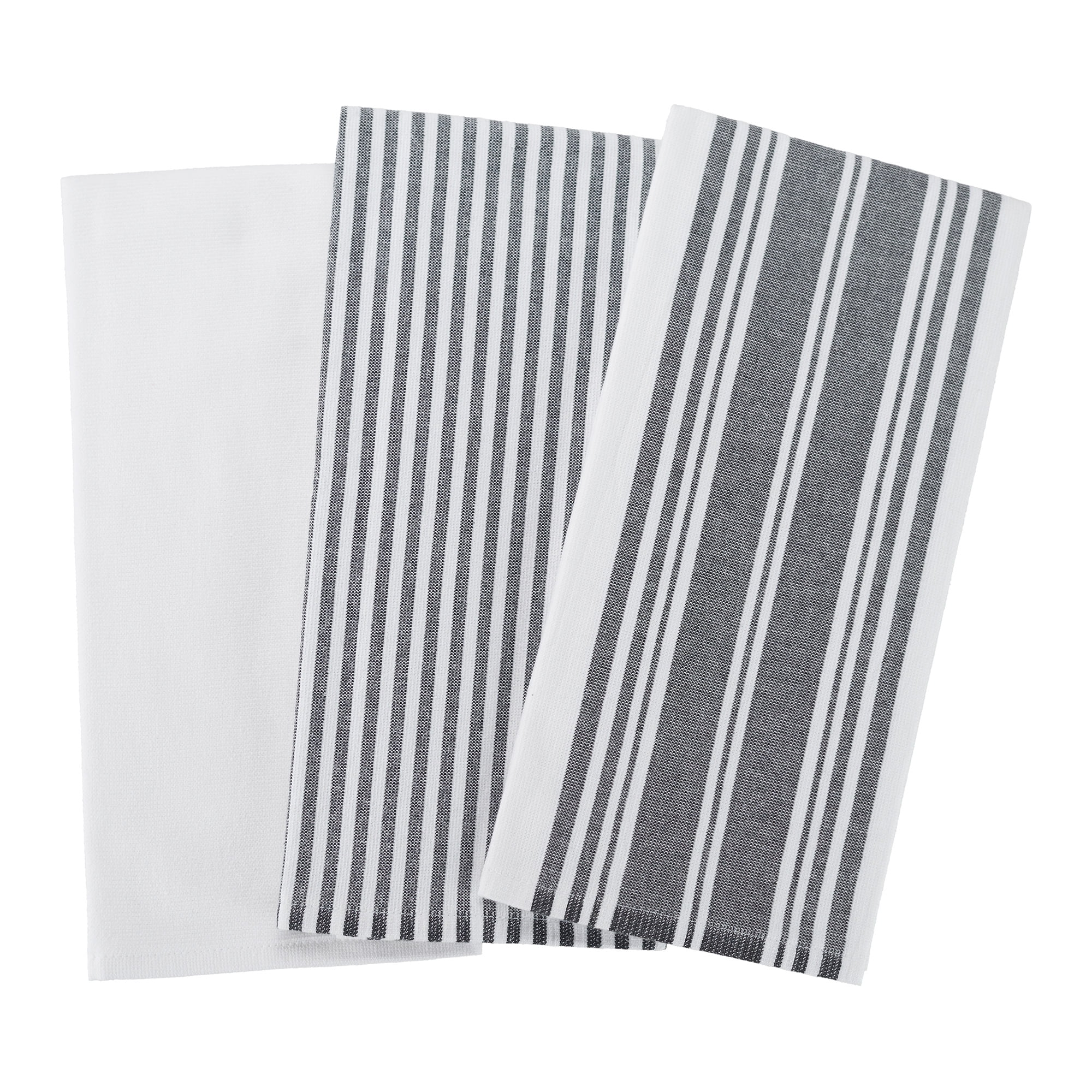 Better Homes & Gardens 3-Piece Oversized Culinary Kitchen Towel Set, Rich Black