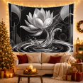 thumbnail image 3 of Floral Garden Lotus with Flower Grayscale Petal Subtle, Mystical Fantasy for Space Lovers, Galaxy Room Decor, Mother'S Day Gift, Tapestry Wall Hanging for Bedroom and Dorm, 3 of 7