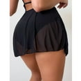 thumbnail image 5 of Gibobby faldas de mezclilla para mujer Bikini Mesh Ruffle Beach Wraps para traje de baño Cubrir Cordón Lateral Falda Mesh Shorts Ups Up Cover Wrap Mujeres Bikinis Set(Negro, XL), 5 of 5
