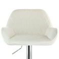 thumbnail image 6 of Elama 2 Piece Adjustable Velvet Bar Stools in White with Chrome Base, 6 of 9