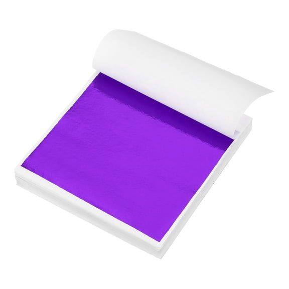 120pcs Leaf Sheets, 3.5" x 3.5" Metallic Foil Leaf Paper for DIY Crafts Purple