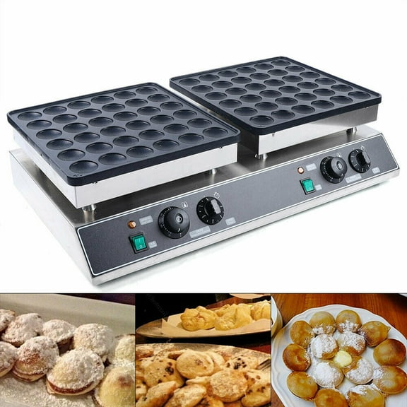 FETCOI Commercial Waffle Maker Nonstick Dorayaki Maker Iron Muffin Machine 72Pcs Mini Dutch Pancake Baker Maker Temperature and Time Control 50~300℃ 1000W