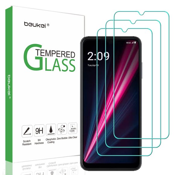 Beukei (Paquete De 3) (6,82 Pulgadas) Compatible Con T-Mobile Revvl 6 Pro 5G / Revvl 6X Pro 5G Protector De Pantalla De Vidrio Templado Sensible Al Tacto, Dureza 9H