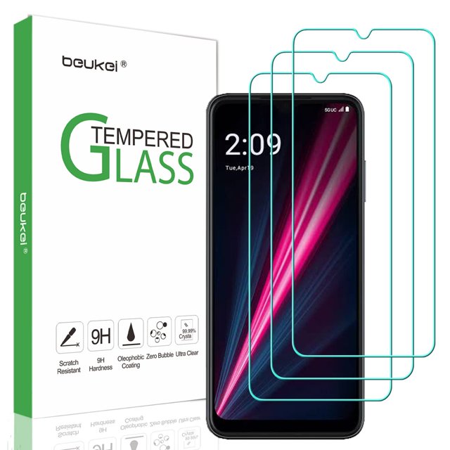 Beukei (Paquete De 3) (6,82 Pulgadas) Compatible Con T-Mobile Revvl 6 Pro 5G / Revvl 6X Pro 5G Protector De Pantalla De Vidrio Templado Sensible Al Tacto, Dureza 9H
