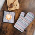 thumbnail image 5 of Pioneer Flower Kitchen Oven Mitt and Pot Holder Sets 2 Pcs for Baking, Cooking and Grilling, Heat Resistant Up To 392 °F, 5 of 7