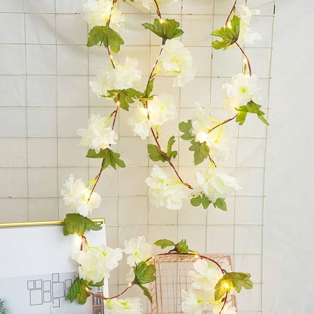 

LHomeove LED Rose Sunflower Vine String Lights Green Leaves Vine Garland Plant Fairy Light For Valentine s Day Wedding Bedroom Party Garden Decor