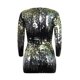 thumbnail image 3 of Gibobby Vestidos casuales Moda Belleza Estilo europeo Cuello en V Colorido Sexy Lentejuelas（Negro， S), 3 of 5