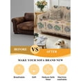 thumbnail image 5 of Ocean Fishes Couch Cover, Retro Tropical Coastal Animal Brown Sofa Cover Blanket for 2 Seat Cushion, Sectional Sofa Slipcover Furniture Protector for Living Room Bedroom 71''x102'', 5 of 9