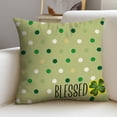 thumbnail image 4 of Moocorvic St Patricks Day Pillow Cover 18X18 Black White Plaid Bow Print Farmhouse Holiday Spring Pillow Case Decorations for Home Sofa Couch (Green), 4 of 8