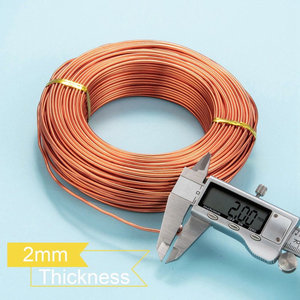 500 g Anodized Aluminum Wire Bendable Metal Craft Wire Flexible Craft Wire for Beading Jewelry Craft Making Orange Red 12 Gauge 2.0mm 55m/500g(180.4 Feet/500g)