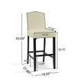 thumbnail image 3 of Christopher Knight Home Transitional 30.75" PU Upholstered Bar Stools with Solid Wood Frame, Beige, Set of 2, 3 of 11