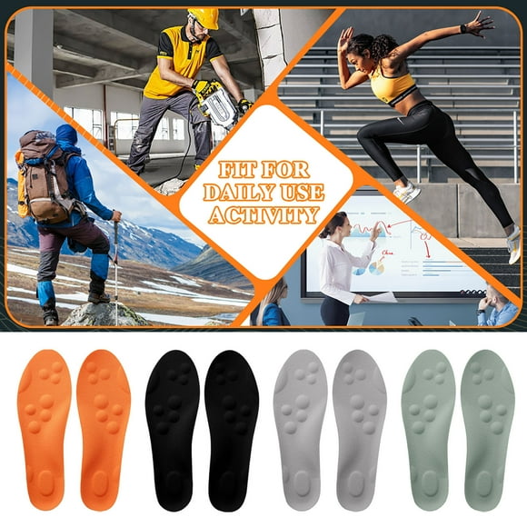 Lekihaqq Super Soft Insoles No Fatigue After Standing Long Hours Thickened Massage Men Sports Shock Absorbing Sweat Absorbing Breathable Cushion Work Boot Shoe Inserts
