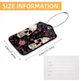 thumbnail image 5 of Couple Skulls Square PU Leather 2 Pack Travel Tag - Bag Tag - Suitcase Tag with Privacy Cover and Stainless Steel Ring - Suitable for Travel, Backpack, and Handbag, 5 of 7