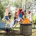 thumbnail image 6 of MistMo 32 Inch Round Propane Fire Pit Table with Lid, 50,000 BTU Outdoor Wicker Gas Fire Pit with Lava Rocks, Perfect for Patio, Yard, Dining, and Party, 6 of 6