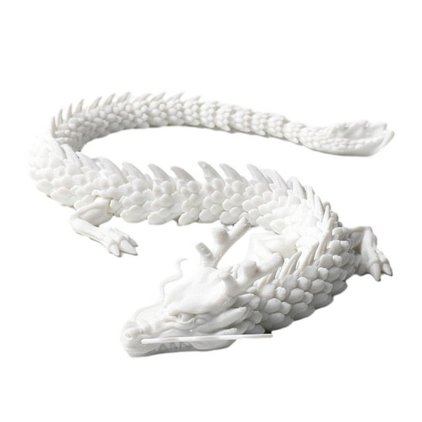 Naiovety Elección de regalo Exquisito modelo de dragón articulado impreso en 3D para los amantes de los dragones Agregue encanto al hogar Decoración del hogar blanco 45CM