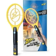 ZAP IT! Mini Bug Zapper - Rechargeable Mosquito, Fly Killer and Bug Zapper Racket - 4,000 Volt - USB Charging, Super-Bright LED Light to Zap in The Dark - Safe to Touch