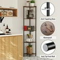 thumbnail image 4 of SUNMORY 5 Tier 65 in Wood and Metal Walnut Corner Bookcase with 2 USD Ports and 2 Power Outlets, 4 of 7