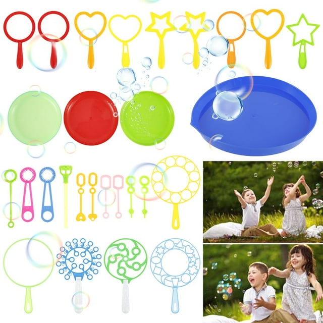28PCS Bubble Wands Set Blowing Soap Bubble Maker Sticks Making Tool Set Colorful Wands Outdoor Garden Toy Kids Gift Summer Outdoor Activity Fun Soap Toy