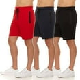 thumbnail image 3 of PURE CHAMP Mens 3 Pk French Terry Cotton Casual Gym Shorts for Men Athletic Workout Training Sweat Shorts with Zipper Pocket, 3 of 7