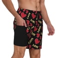 thumbnail image 2 of Uemuo Red gold heart Pattern Mens Swim Trunks Quick Dry Board Shorts with Mesh Lining, Stretch Beach Shorts Quick Dry No-Chafing Board Shorts-Medium, 2 of 6