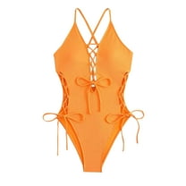 Karight Womens Sexy One Piece Lace Up Straps Swimsuit Bathing Suit Swimwear