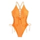 thumbnail image 1 of Trajes de baño de una pieza para mujer, bikinis sin espalda con tirantes ajustables a la moda de color sólido para mujer, traje de baño para mujer, 1 of 5