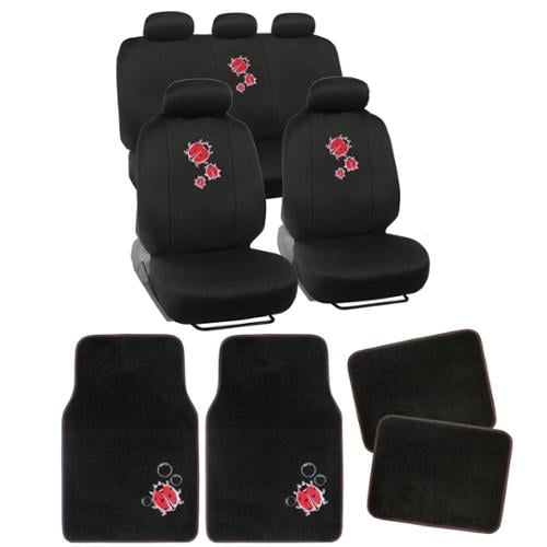 Bdk Full Set Lady Bug Car Seat Covers And Floor Mats Walmart Com