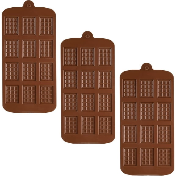 TEXIJUSO 3 Pcs Chocolate Moulds Silicone Molds,Chocolate Bar Moulds,Non Stick Reusable DIY Baking Molds Ice Tray Moulds Sweet Moulds Candy Moulds Jelly Moulds Soap Molds