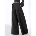 thumbnail image 3 of VONDA Women's High Waist Wide Leg Long Straight Pants Trousers, 3 of 4