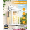 thumbnail image 4 of White Outdoor Wall Lights, Dusk to Dawn Exterior Lighting Fixtures, Waterproof Outside Lights for House, Garage, Garden, Entryway, Doorway, Anti-Rust, Modern Style, Tempered Glass, 4 of 11