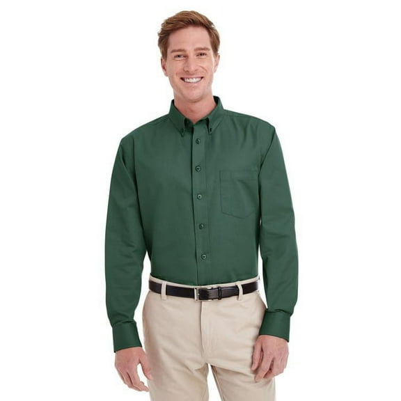 M581 Harriton Men Foundation Long-Sleeve Twill Shirt with Teflon Hunter 4XL
