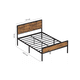 thumbnail image 3 of Base de Cama 141cm, Cabecera y Estribo de Madera, Soporte de Listones de Metal Resistente, Marco de Cama Full Size, Gran Almacenamiento Debajo de la Cama, Rústico, 3 of 4