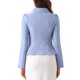 thumbnail image 3 of INSPIRAR CHIC Blazers de Oficina Elegantes para Mujeres con Cuello Peter Pan, Mangas Largas, Dobladillo Volante, Abotonado Simple, Color Azul Claro M, 3 of 6