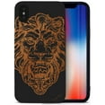 thumbnail image 1 of Case Yard Wooden Case for iPhone-X Soft TPU Silicone cover Slim Fit Shockproof Wood Protective Phone Cover for Girls Boys Men and Women Supports Wireless Charging Victorian Lion Design, 1 of 7