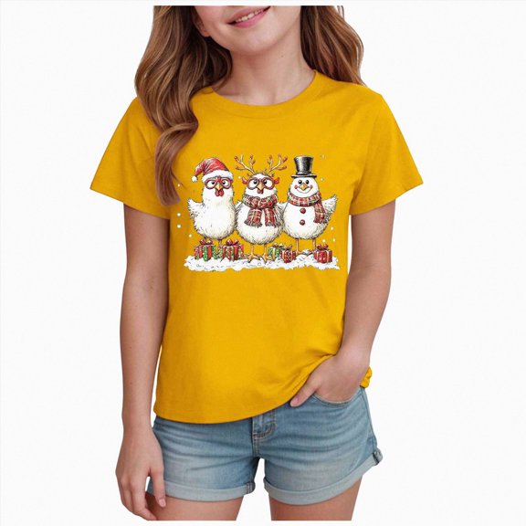 ORT Girl Boy Christmas Shirt Funny Xmas Graphic Tee Shirt Xmas Short Sleeve Holiday Tops