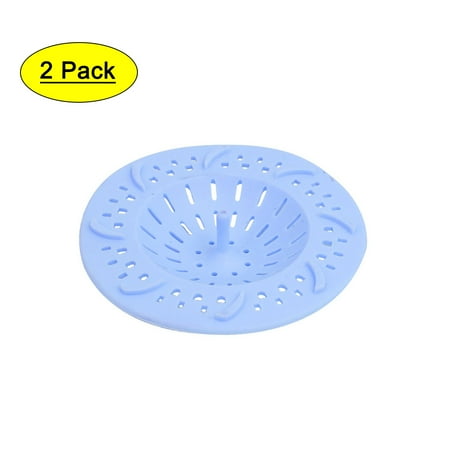 

Unique Bargains 98mm Diameter Silicone Drain Hair Catcher Strainer Blue 2pcs