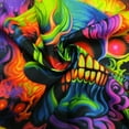 thumbnail image 5 of Skull Blacklight Tapestry, UV Reactive Trippy Skeleton Wall Tapestry for Bedroom Aesthetic, Glow in the Dark Mushroom Aesthetic Bedroom Living Room Dorm Decor, 60X40IN, 5 of 5