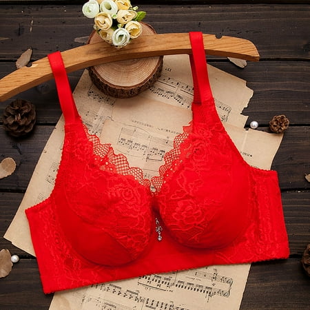 

Yuelianxi Women With Steel Rings Large Size Thin Underwear Bra No Sponge Up Support Adjustable Underwear