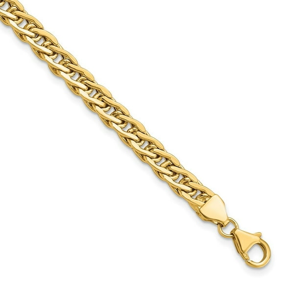 Diamond2Deal 14K Yellow Gold Fancy Link Bracelet 7.5inch for Women