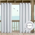 thumbnail image 6 of NICETOWN 2 Panels Outdoor Curtains Waterproof for Patio, W52 x L95, Greyish White, Top & Bottom Grommet Light Blocking Outdoor Curtain Drapes, Windproof for all Seasons, 6 of 11