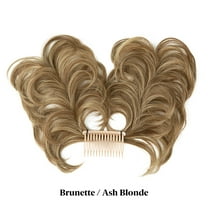 Namzi Messy Bun Hair Piece Side Comb Clip in Hair Bun Hairpiece for Women Short Natural Straight Versatile Adjustable Styles Easy Hair pieces ，Ash Blonde