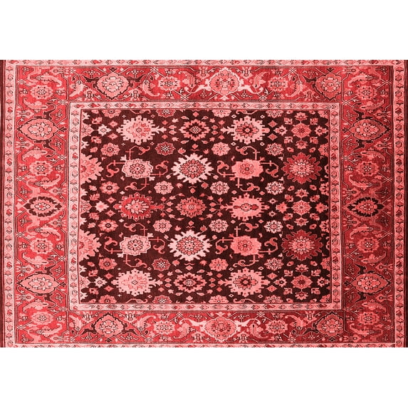 Ahgly Company Indoor Rectangle Oriental Red Traditional Area Rugs, 5' x 7'