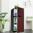 thumbnail image 3 of Krib Bling Compact Refrigerator 3.5 Cu ft Mini Fridge with Freezer with Removable Glass Shelves Wood Grain, 3 of 8
