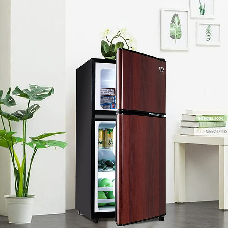 KRIB BLING Refrigerador compacto de 3.5 pies cúbicos, mini refrigerador  retro con congelador, enfriador de bebidas pequeño con termostato mecánico