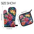 thumbnail image 2 of Yayeee Oven Mitts and Pot Holder Set of 4 Heat Resistant Kitchen Gloves Baking Hot Pad, Ethereal Floral Harmony, 2 of 5