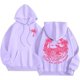 thumbnail image 1 of Y2K Oversized Palm Puff Hoodie for Teen Girls with Zipper, Long Sleeve, Light Purple, 1 of 4