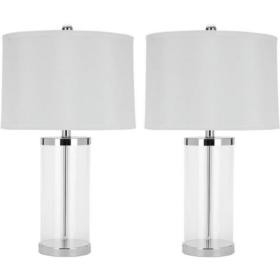 Safavieh Jeanie 25 in. H Glass Cylinder Table Lamp, Set of 2