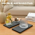 thumbnail image 2 of 2 Pcs Water Absorbing Stone Drying Tray Mat, 8.2" × 3.9" Quick Dry Vanity Sink Caddy Bar Coaster, Dark Gray, 2 of 14