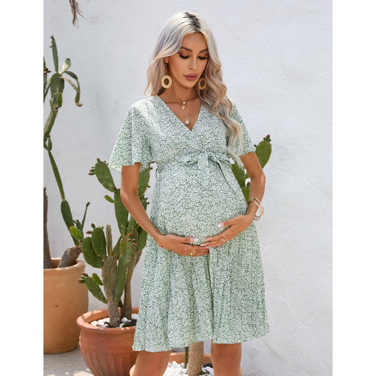white christmas dresses Polka Dot Nursing Dress With Sleeves Casual Breastfeeding Dress